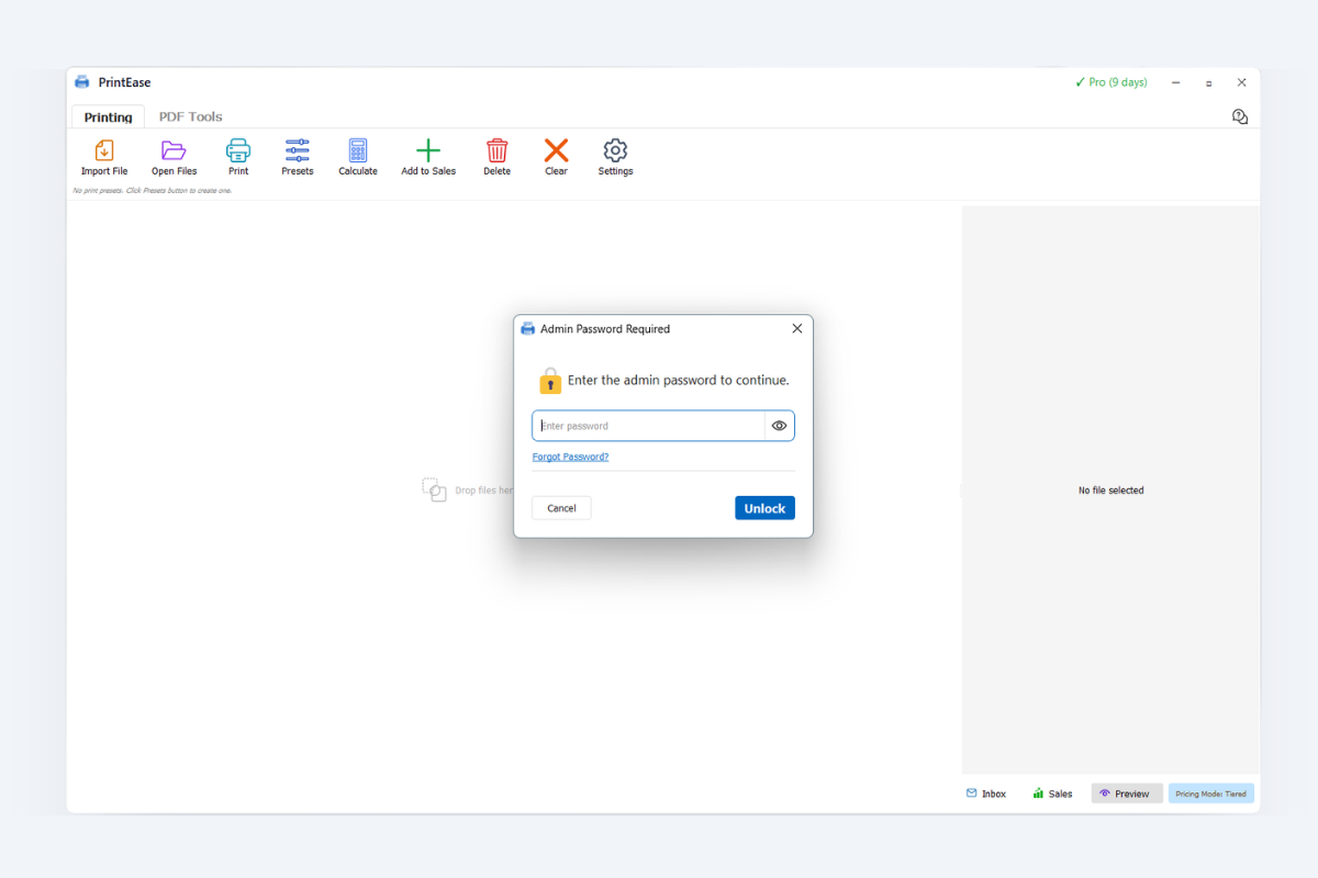 Admin Password Prompt